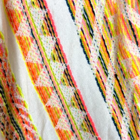 Dolan by Anthropologie Womens XS White Orange Embroidered Wrap Boho Crop Top - Picture 6 of 7